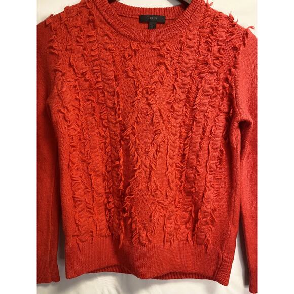 J. Crew Women’s 100%‎ Wool Cable Knit Crew Neck Sweater Red Size Medium - Picture 4 of 5